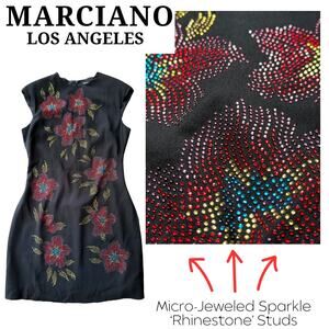 Marciano Boutique Black Cocktail Party Mini Dress Red Sparkle SpecialOccasion